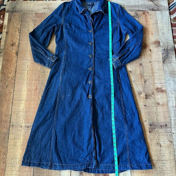 Blue J. Womens size Medium Denim Long Button-Up Midi Length Dress - Picture 5 of 7
